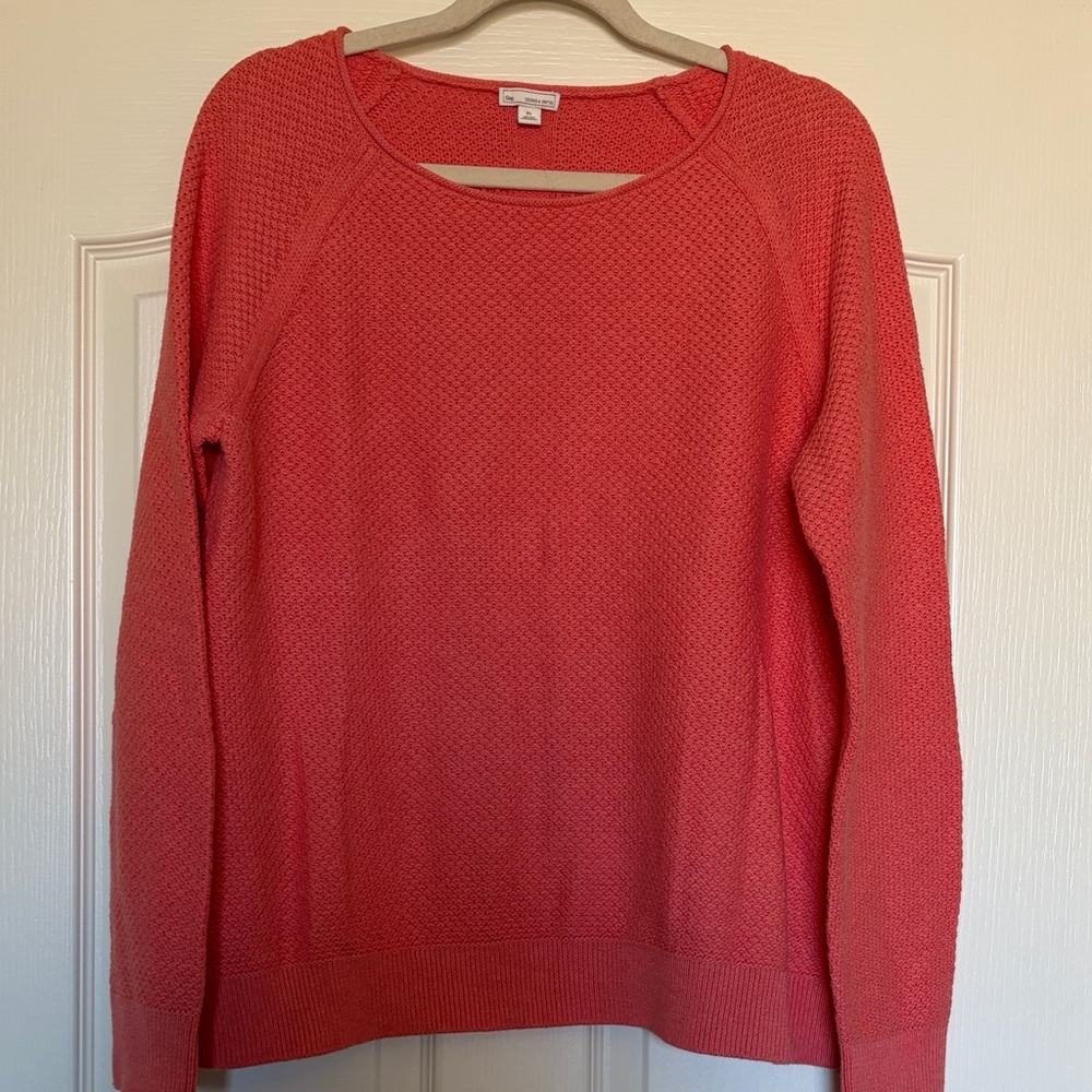 GAP Women's Coral Crew Neck Sweater Sz XL